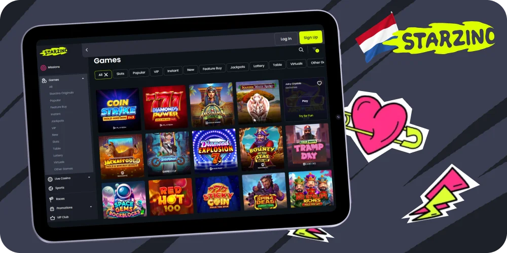 Kies het beste spel uit de grote spelselectie bij Starzino Nederland